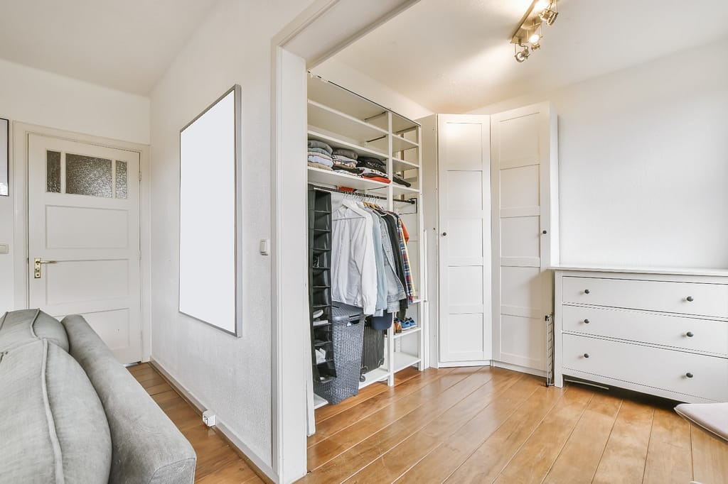 Example of a custom wardrobe project ready for installation